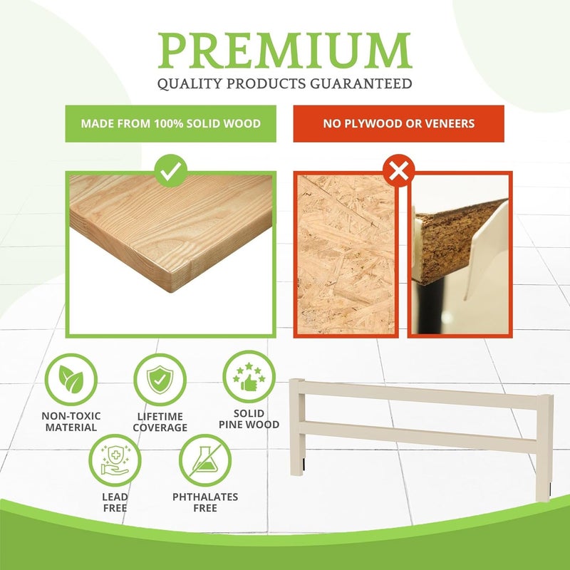 CC KITS Safety Guard Rail for Baby, Kids, and Children - Solid Wood Safety Bed Rail for Toddlers - Easy Installation - Premium Protection for Bunk, Twin, Full, Queen and King Size Beds - (Cloud - Evolur) - Image 4